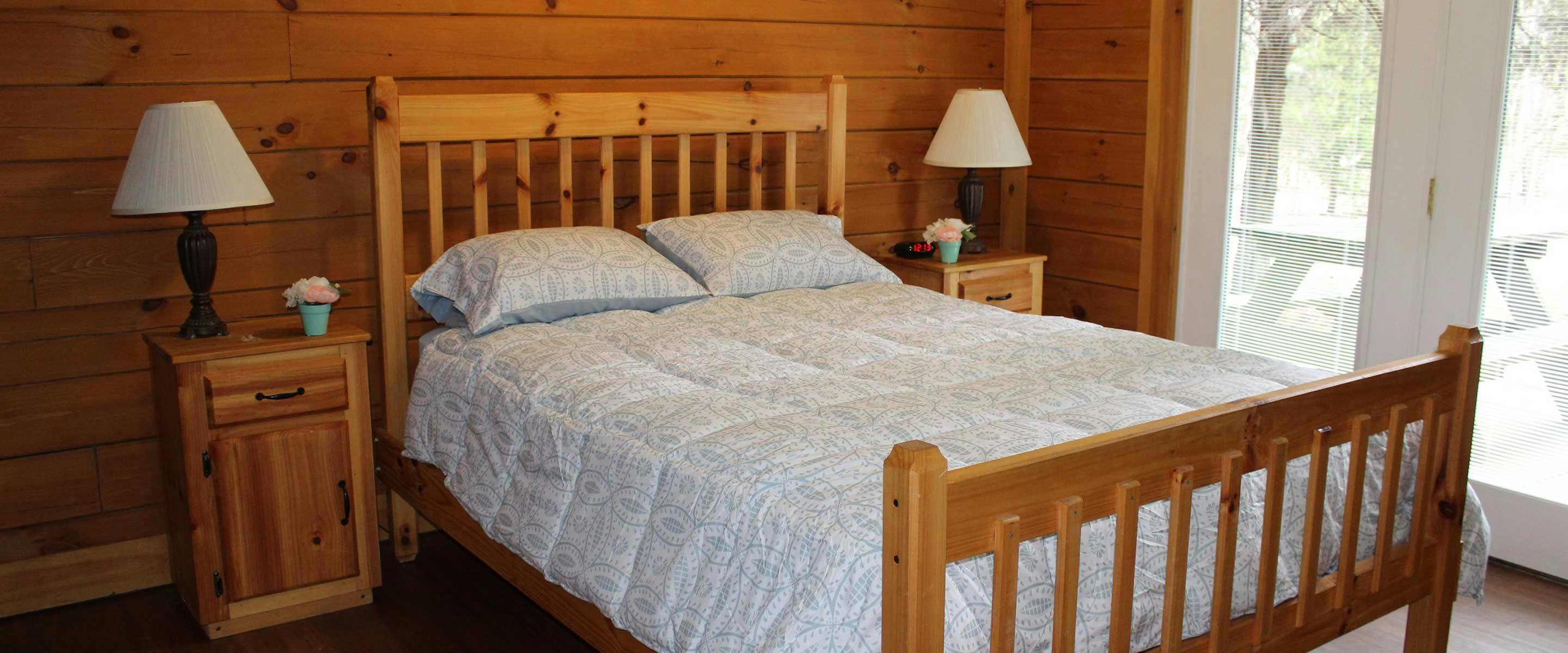 master bed in cabin